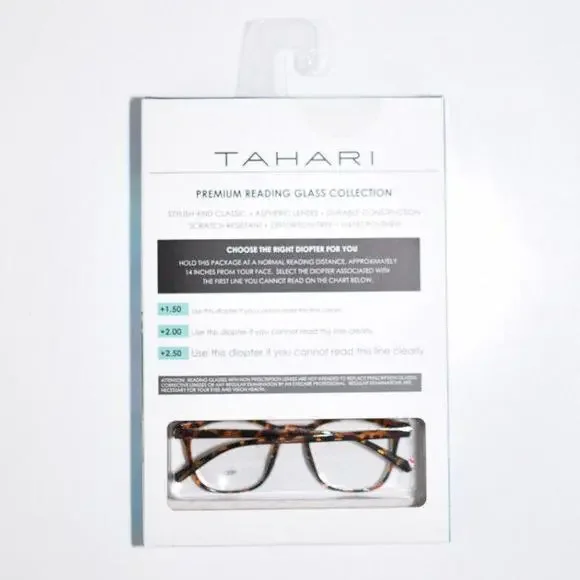 Set of 3 Tahari +2.00 Premium Reading Glass Collection Brown Purple Blue NWB - Picture 3 of 3